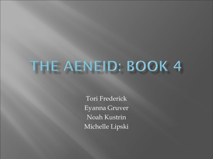 Literal translation of the aeneid book 4