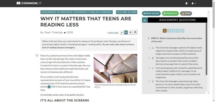 Why it matters that teens are reading less commonlit answers